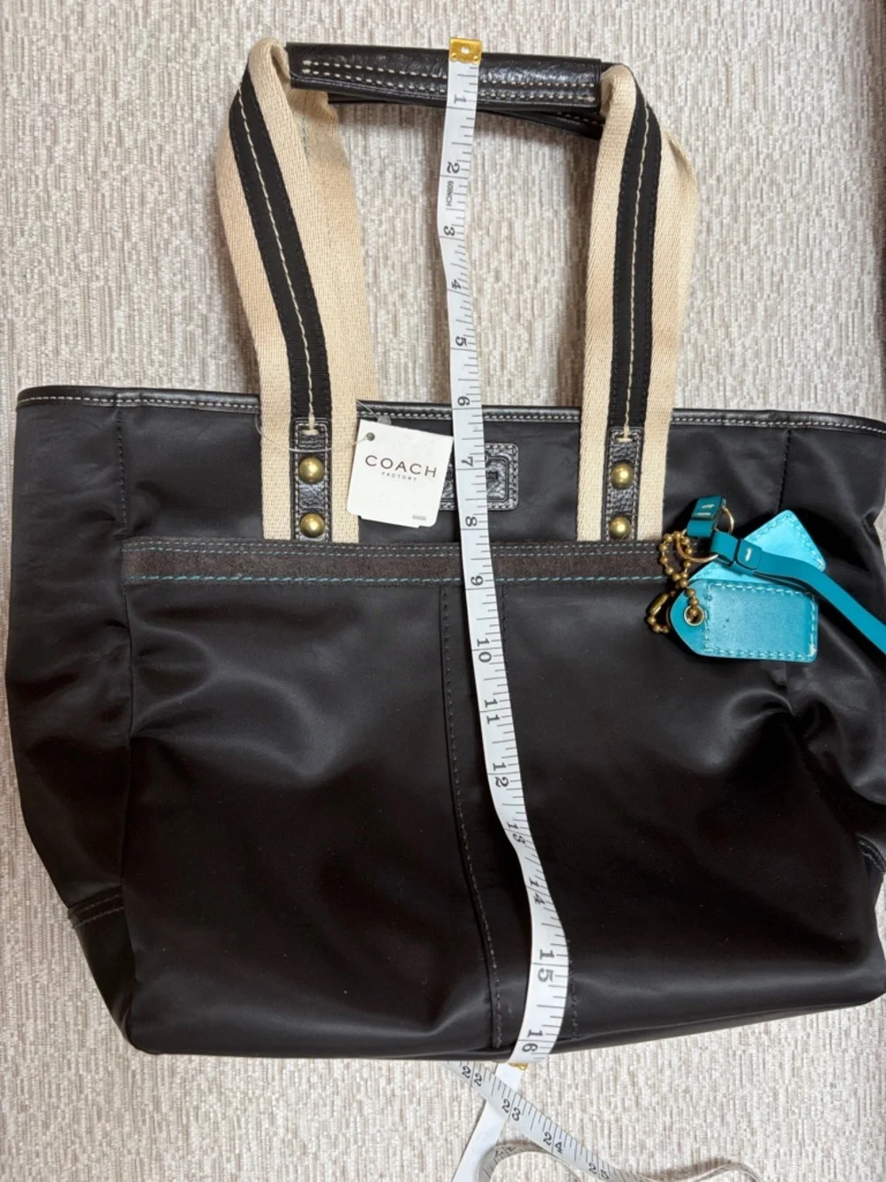 Coach Hampton Black Satin Tote NWT